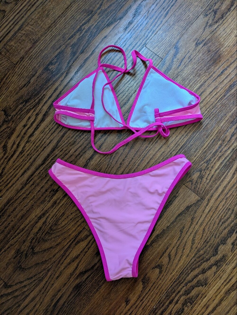 Pink Colorblock String Bikini Set Size S - Picture 4 of 4